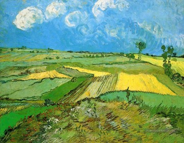 Champs de blé à Auvers sous le ciel nuageux Vincent van Gogh Peinture à l'huile